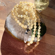 Load image into Gallery viewer, Extremely Limited! Brazilian Citrine Grade AAA+ Pure Positive Energy, Abundance &amp; Wealth 108 Hand Knotted Mala with Point Charm Pendant Necklace