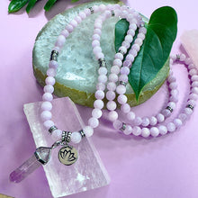 Load image into Gallery viewer, Kunzite AAA+ Emotional Freedom &amp; Self Love Elixir Premium Collection 108 Stretch Mala Necklace Bracelet