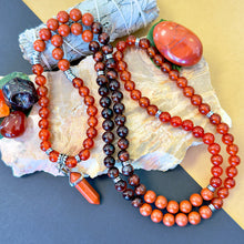 Load image into Gallery viewer, Ombre Collection The Root Chakra Discernment in Duality, Resilience &amp; Healing the Trauma Response 108 Stretch Mala Necklace Bracelet