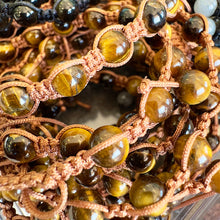 Load image into Gallery viewer, NEW! Tiger&#39;s Eye Abundance, Courage &amp; Transformation Woven Inner Strength Collection Nylon Braided Adjustable 6mm Bead Bracelet