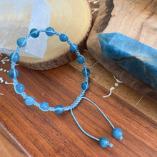 Load image into Gallery viewer, NEW! Blue Apatite Creative Communication, Self Expression &amp; Digestive Support Woven Inner Strength Collection Nylon Braided Adjustable 6mm Bead Bracelet