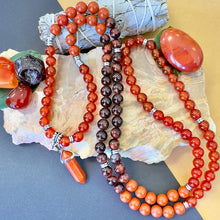 Load image into Gallery viewer, Ombre Collection The Root Chakra Discernment in Duality, Resilience &amp; Healing the Trauma Response 108 Stretch Mala Necklace Bracelet