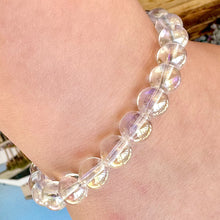 Load image into Gallery viewer, NEW! 🪽 Angel Aura Clear Quartz Light Worker Imprint Blockage Removal &amp; Alchemically Bond 8mm Stretch Bracelet