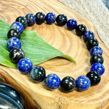 Load image into Gallery viewer, NEW! Limited Maddox&#39;s Power of the Hawk Psychic Attack Protection &amp; Inner Child Magic Hawk Eye Lapis Lazuli Shungite 10mm Stretch Bracelet