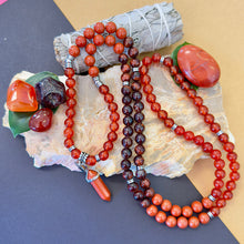 Load image into Gallery viewer, Ombre Collection The Root Chakra Discernment in Duality, Resilience &amp; Healing the Trauma Response 108 Stretch Mala Necklace Bracelet