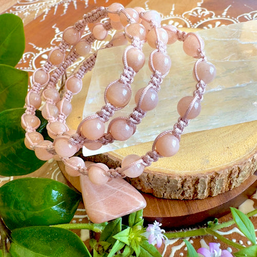 NEW! Sunstone Creative Energy, Manifestation & Enthusiasm Woven Inner Strength Collection Nylon Braided Adjustable 6mm Bead Bracelet