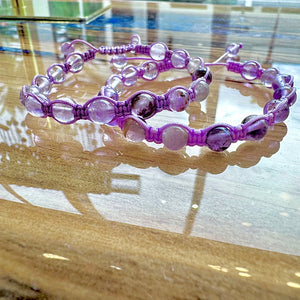 NEW! Super Seven Psychic New Earth Frequency & Divine Purpose Woven Inner Strength Collection Nylon Braided Adjustable 6mm Bead Bracelet