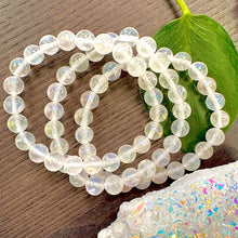 Load image into Gallery viewer, NEW! 🪽 Angel Aura Rose Quartz Love &amp; Light Worker Imprint Blockage Removal &amp; Alchemically Bond 8mm Stretch Bracelet