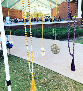 Last 1! Amethyst Higher Consciousness & Self Awareness 108 Hand Knotted Mala with Tassel Necklace