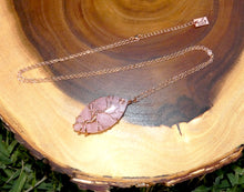 Load image into Gallery viewer, Tree of Life Rose Quartz Pointed Oval Wire Wrapped Pendant 30” Rose Gold Necklace