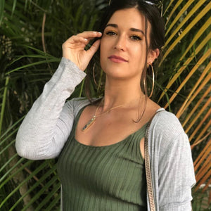 Modern Abalone Vertical Bar Choker 18" + 2" Gold Necklace