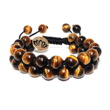 Load image into Gallery viewer, Fierce &amp; Fortunate Tigers Eye Double Adjustable Wrap 8mm Bead Bracelet