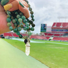 Load image into Gallery viewer, African Turquoise Exploration &amp; Transformation 108 Mala Necklace Bracelet