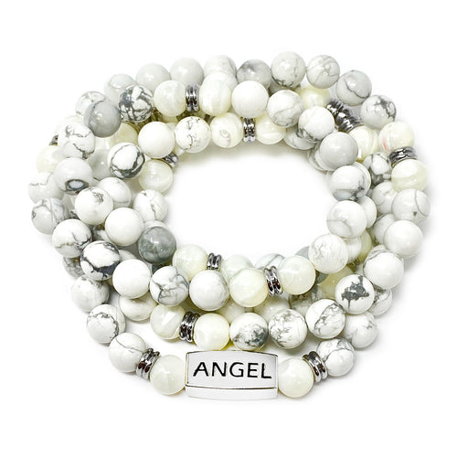 Just Restocked! 4 Left!!! 8mm Elizabeth April Channeled Angel Sacred Geometry Limited Edition Cosmic Species Stretch Mala Bracelet Necklace