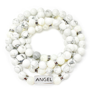 Just Restocked! 4 Left!!! 8mm Elizabeth April Channeled Angel Sacred Geometry Limited Edition Cosmic Species Stretch Mala Bracelet Necklace