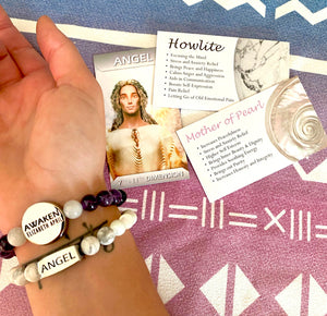 10mm Elizabeth April Channeled Angel Sacred Geometry Limited Edition Cosmic Species Stretch Bracelet