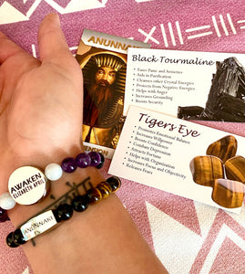 10mm Elizabeth April Channeled Anunnaki Sacred Geometry Limited Edition Cosmic Species Stretch Bracelet