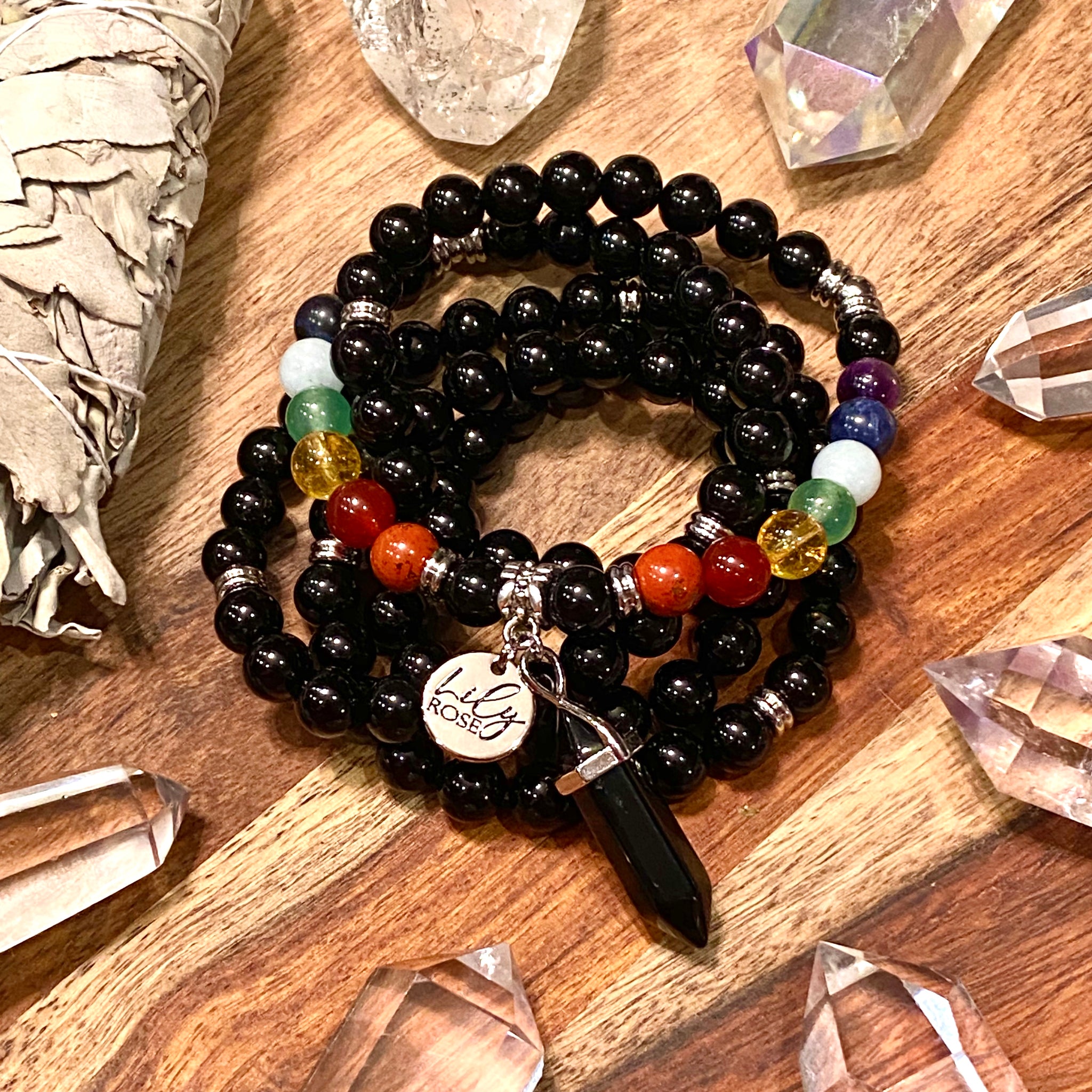 Limited Edition Chakra Balancing Black Onyx Spiritual Warrior Strength –  Lily Rose Jewelry Co