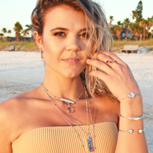 Load image into Gallery viewer, Modern Abalone Vertical Bar Choker 18&quot; + 2&quot; Gold Necklace