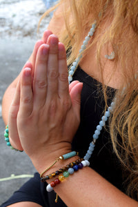 Minimalist Amazonite Bar Wand Horizontal Gold Adjustable Bracelet