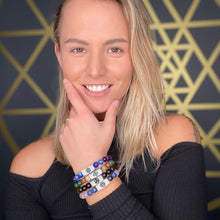 Load image into Gallery viewer, 8mm Elizabeth April Channeled Anunnaki Sacred Geometry Limited Edition Cosmic Species Stretch Bracelet