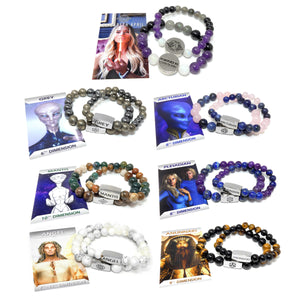 Limited Master Awakener 8mm Collection - Elizabeth April AWAKEN & Species Set of 7 Stretch Bracelet