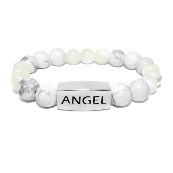 10mm Elizabeth April Channeled Angel Sacred Geometry Limited Edition Cosmic Species Stretch Bracelet
