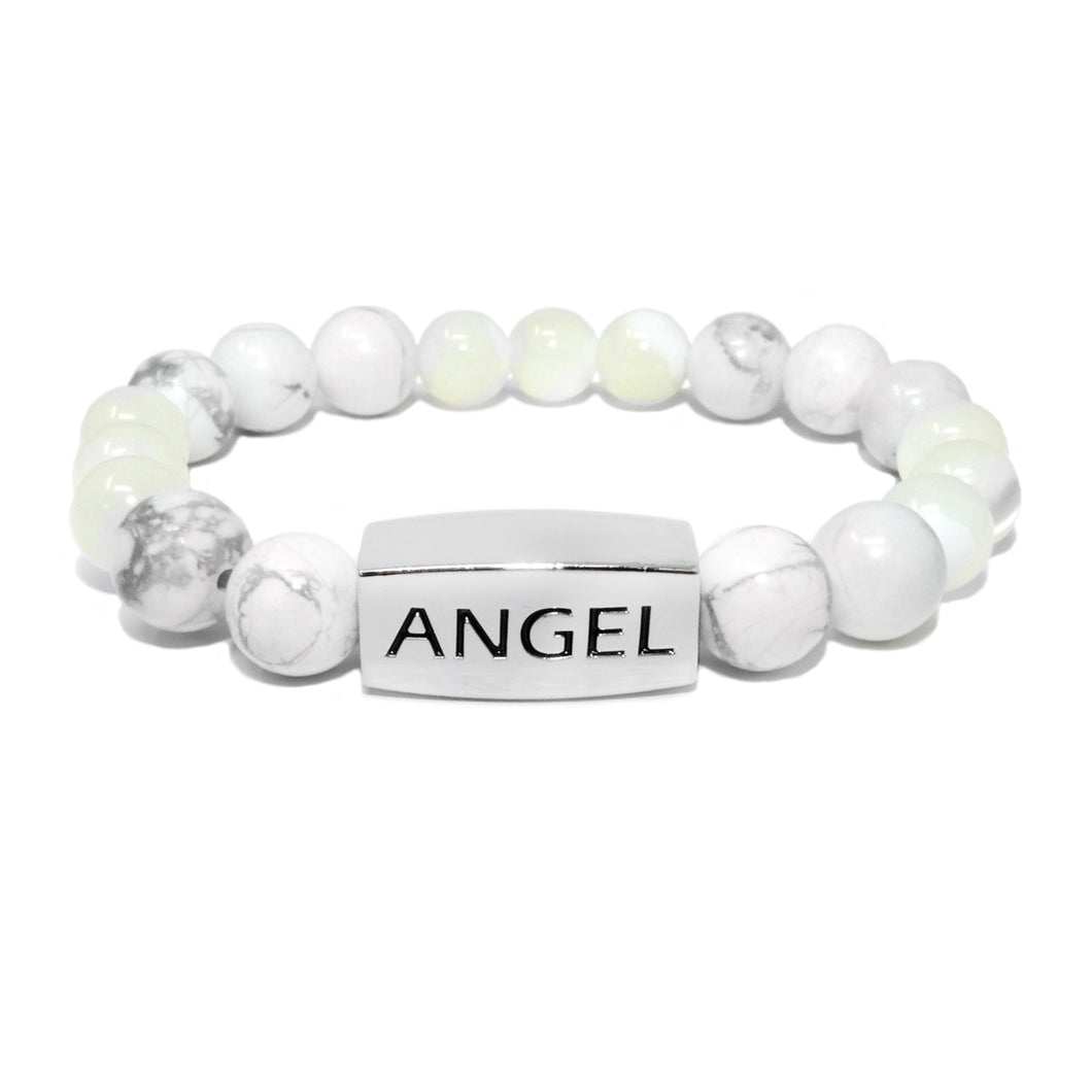 10mm Elizabeth April Channeled Angel Sacred Geometry Limited Edition Cosmic Species Stretch Bracelet