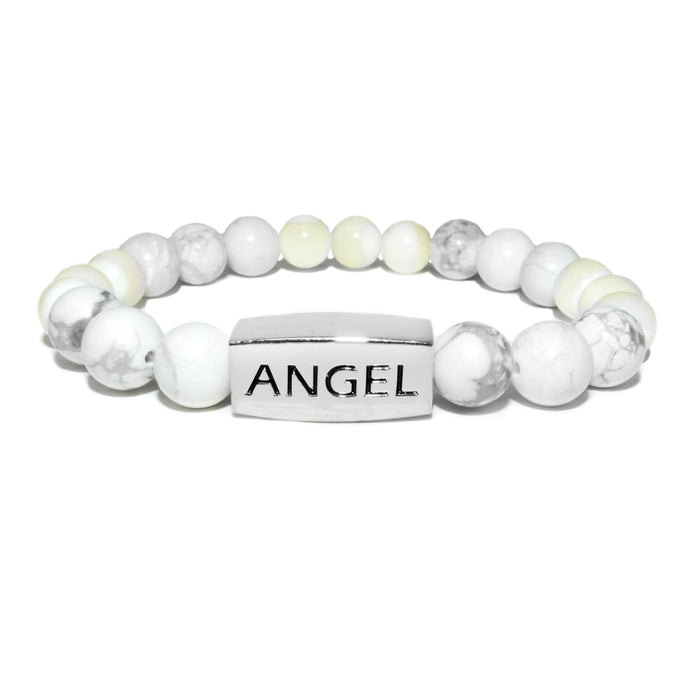 8mm Elizabeth April Channeled Angel Sacred Geometry Limited Edition Cosmic Species Stretch Bracelet