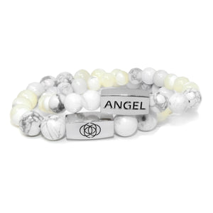 10mm Elizabeth April Channeled Angel Sacred Geometry Limited Edition Cosmic Species Stretch Bracelet