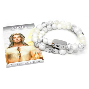 10mm Elizabeth April Channeled Angel Sacred Geometry Limited Edition Cosmic Species Stretch Bracelet