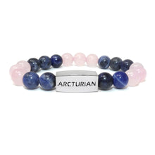 Load image into Gallery viewer, 10mm Elizabeth April Channeled Arcturian Sacred Geometry Limited Edition Cosmic Species Stretch Bracelet