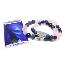 Load image into Gallery viewer, 10mm Elizabeth April Channeled Arcturian Sacred Geometry Limited Edition Cosmic Species Stretch Bracelet