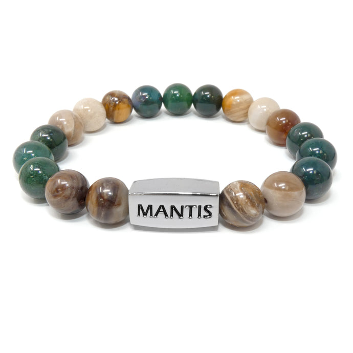10mm Elizabeth April Channeled Mantis Sacred Geometry Limited Edition Cosmic Species Stretch Bracelet