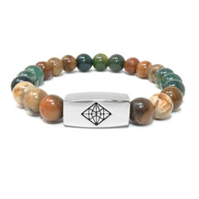Load image into Gallery viewer, 8mm Elizabeth April Channeled Mantis Sacred Geometry Limited Edition Cosmic Species Stretch Bracelet