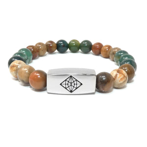 8mm Elizabeth April Channeled Mantis Sacred Geometry Limited Edition Cosmic Species Stretch Bracelet