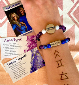 8mm Elizabeth April Channeled Pleiadian Sacred Geometry Limited Edition Cosmic Species Stretch Bracelet