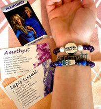 Load image into Gallery viewer, 8mm Elizabeth April Channeled Pleiadian Sacred Geometry Limited Edition Cosmic Species Stretch Bracelet