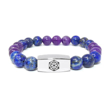 Load image into Gallery viewer, 8mm Elizabeth April Channeled Pleiadian Sacred Geometry Limited Edition Cosmic Species Stretch Bracelet