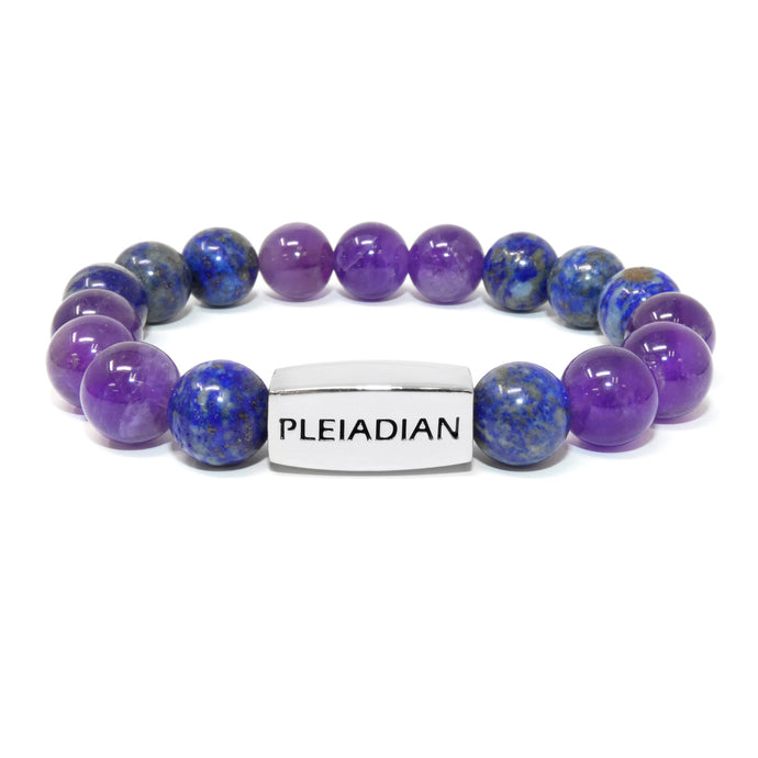 10mm Elizabeth April Channeled Pleiadian Sacred Geometry Limited Edition Cosmic Species Stretch Bracelet
