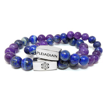 Load image into Gallery viewer, 8mm Elizabeth April Channeled Pleiadian Sacred Geometry Limited Edition Cosmic Species Stretch Bracelet