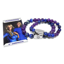 Load image into Gallery viewer, 8mm Elizabeth April Channeled Pleiadian Sacred Geometry Limited Edition Cosmic Species Stretch Bracelet