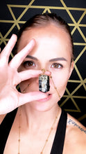 Load image into Gallery viewer, Raw Black Tourmaline Grounding Gemstone Pendant 30&quot; Gold Necklace