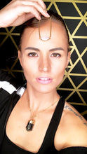 Load image into Gallery viewer, Raw Black Tourmaline Grounding Gemstone Pendant 30&quot; Gold Necklace
