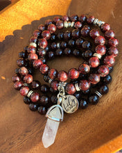 Load image into Gallery viewer, Brazilian Garnet Brave Passionate Love 108 Mala Necklace Bracelet