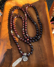 Load image into Gallery viewer, Brazilian Garnet Brave Passionate Love 108 Mala Necklace Bracelet