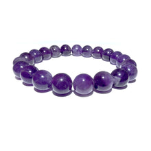 Load image into Gallery viewer, African Amethyst Queen of the Crystals Intuition 10mm Stretch Bracelet