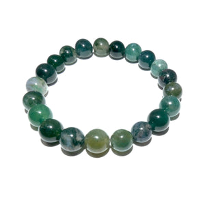 Moss Agate Mother Gaia Growth & Abundance 10mm Stretch Bracelet
