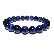 Load image into Gallery viewer, Vibrant Blue Tigers Eye Wisdom and Truth 10mm Stretch Bracelet