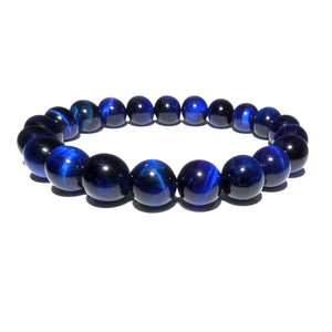 Vibrant Blue Tigers Eye Wisdom and Truth 10mm Stretch Bracelet